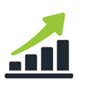Growth analytics and performance measurement icon