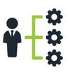Process optimization and workflow improvement icon